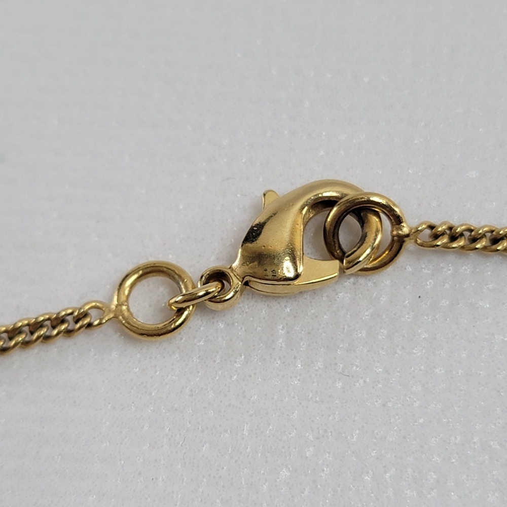 CHANEL CC Logo Gold Tone Pendant Necklace - Picture 7 of 9